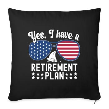 Sailing Retirement Plan Retired Sailor Sailboat - Sofa pillowcase 17,3'' x 17,3'' (45 x 45 cm) - black - Front