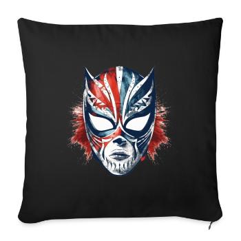 Lucha Libre Masque de Lutte Mexicaine Luchador - Housse de coussin décorative 45 x 45 cm - noir - Devant