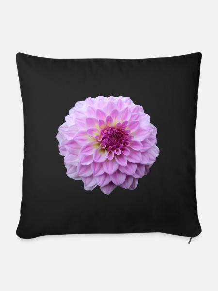 Blume rosa pinke Blume Blumen pink rosa Blumen - Sofakissenbezug 45 x 45 cm - Schwarz