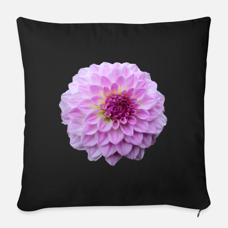Blume rosa pinke Blume Blumen pink rosa Blumen - Sofakissenbezug 45 x 45 cm - Schwarz