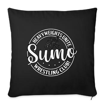 Club de lutte de sumo uni poids lourd - Housse de coussin décorative 45 x 45 cm - noir - Devant