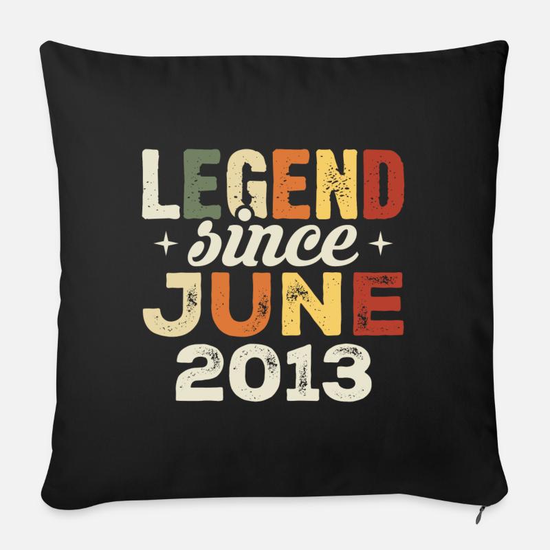 Juni 2013 Geburtstagsgeschenk Juni 2013 Juni 2013 - Sofakissenbezug 45 x 45 cm - Schwarz