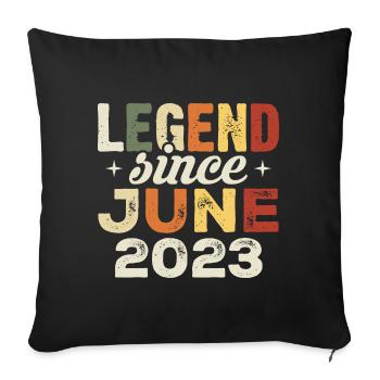 Juin 2023 Cadeau d’anniversaire Juin 2023 Juin 2023 - Housse de coussin décorative 45 x 45 cm - noir - Devant