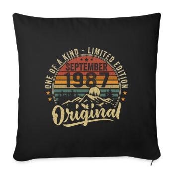 Birthday September 1987 - Born in September 1987 - Sofa pillowcase 17,3'' x 17,3'' (45 x 45 cm) - black - Front