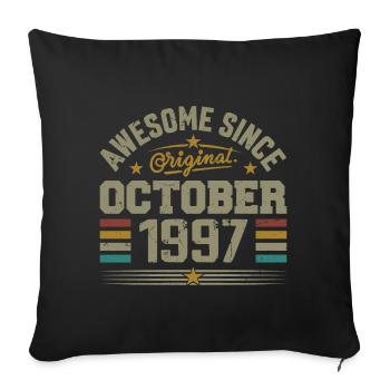 Born in October 1997 | Birthday October 1997 - Sofa pillowcase 17,3'' x 17,3'' (45 x 45 cm) - black - Front