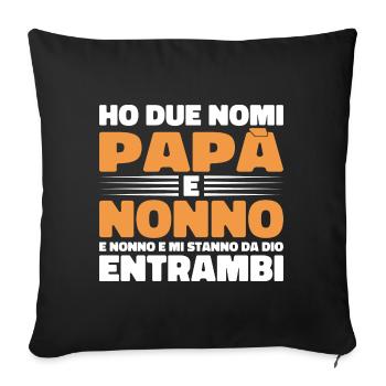 Papa et grand-père - Housse de coussin décorative 45 x 45 cm - noir - Devant
