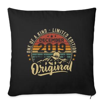 December 2019 Retro Vintage Birthday Gift - Sofa pillowcase 17,3'' x 17,3'' (45 x 45 cm) - black - Front