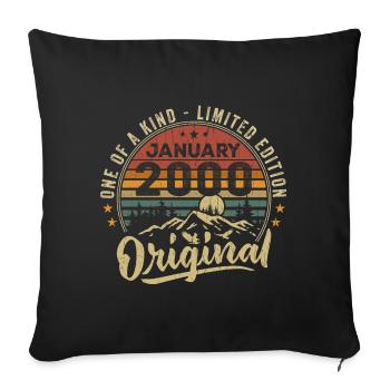 January 2000 | Birthdays Born In January 2000 - Sofa pillowcase 17,3'' x 17,3'' (45 x 45 cm) - black - Front