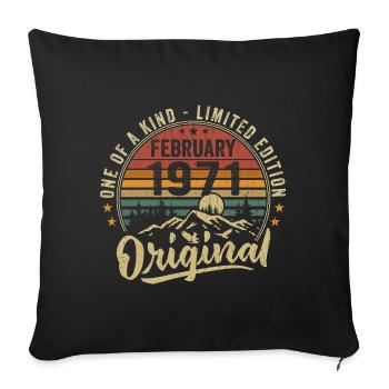 Cadeau Anniversaire Février 1971 Cool Février 1971 - Housse de coussin décorative 45 x 45 cm - noir - Devant