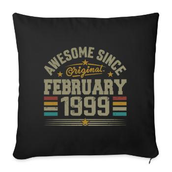 Février 1999 Cadeau 26e Anniversaire, Février 1999 - Housse de coussin décorative 45 x 45 cm - noir - Devant