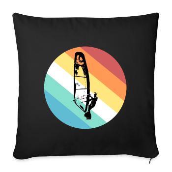 Windsurfer - Sofa pillowcase 17,3'' x 17,3'' (45 x 45 cm) - black - Front