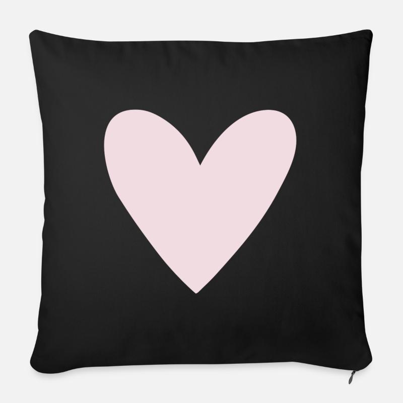 Herz rosa - Sofakissenbezug 45 x 45 cm - Schwarz
