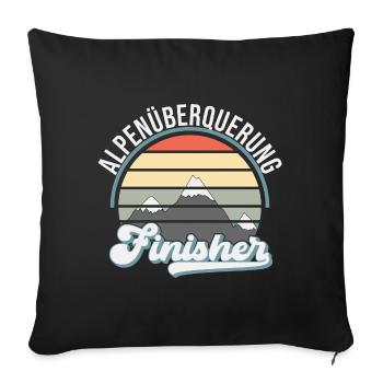 Alpenüberquerung Finisher - Sofakissenbezug 45 x 45 cm - Schwarz - Vorne