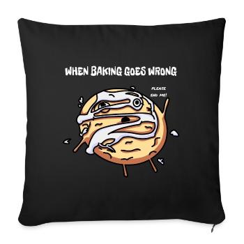 When Christmas Baking Goes Wrong - Sofa pillowcase 17,3'' x 17,3'' (45 x 45 cm) - black - Front
