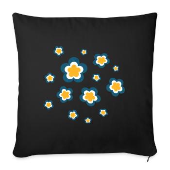70s Flower Pattern Retro Hippie Flowers Power - Sofa pillowcase 17,3'' x 17,3'' (45 x 45 cm) - black - Front