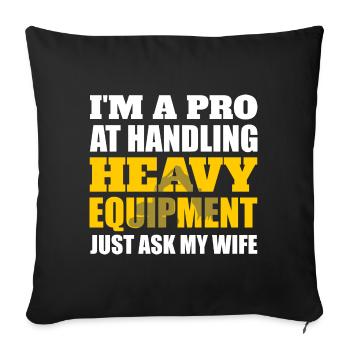 Retro Excavator Slogan Excavator Driver Construction Site - Housse de coussin décorative 45 x 45 cm - noir - Devant