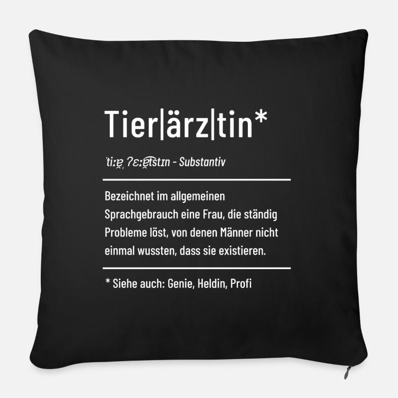 Tierärztin Definition - Sofakissenbezug 45 x 45 cm - Schwarz