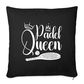 Femme Padel Queen Joueur De Padel Tennis Padeliste - Housse de coussin décorative 45 x 45 cm - noir - Devant