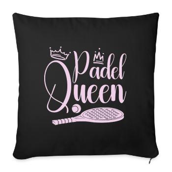 Femme Padel Queen Joueur De Padel Tennis Padeliste - Housse de coussin décorative 45 x 45 cm - noir - Devant
