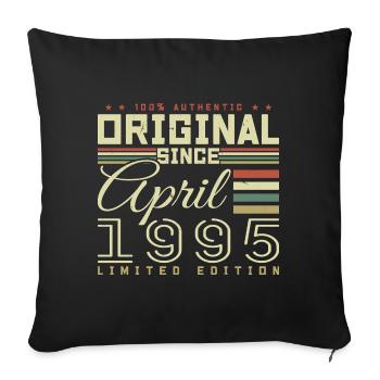 Avril 1995 anniversaire Avril 1995 April 1995 - Housse de coussin décorative 45 x 45 cm - noir - Devant