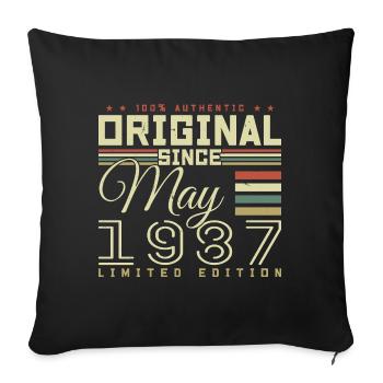 May 1987 Birthday Gift, May 1987 Gift - Sofa pillowcase 17,3'' x 17,3'' (45 x 45 cm) - black - Front