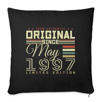 Cadeau Anniversaire Mai 1997, Gift May 1997 - Housse de coussin décorative 45 x 45 cm - noir - Devant