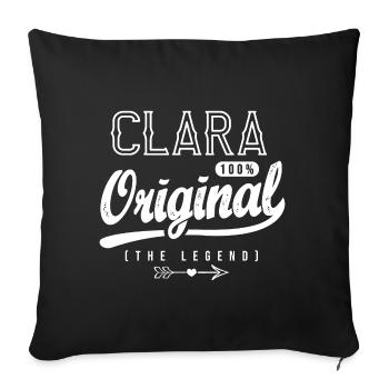 CLARA gift personalized t-shirt first name clara - Sofa pillowcase 17,3'' x 17,3'' (45 x 45 cm) - black - Front