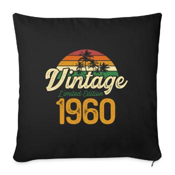 Cadeau d'anniversaire vintage des années 1960 - Housse de coussin décorative 45 x 45 cm - noir - Devant