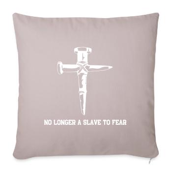 Kein Sklave der Angst mehr – Christian - Sofakissenbezug 45 x 45 cm - helles Taupe - Vorne