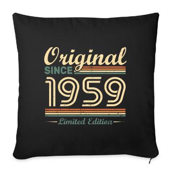 Original 1959 Vintage cadeau d'Anniversaire Rétro - Housse de coussin décorative 45 x 45 cm - noir - Devant