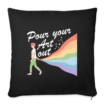 Art Teacher Funny Saying Art Course Art Class - Sofa pillowcase 17,3'' x 17,3'' (45 x 45 cm) - black - Front