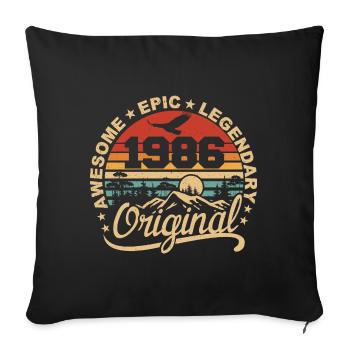 Original 1986 Cadeau Anniversaire 1986 Rétro 1986 - Housse de coussin décorative 45 x 45 cm - noir - Devant