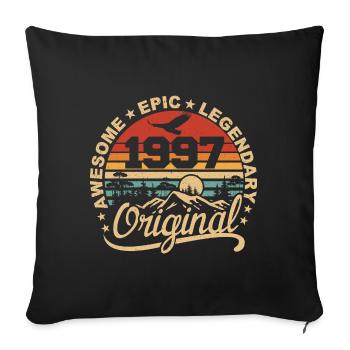 Original 1997 Birthday Gift 1997 Retro 1997 - Sofa pillowcase 17,3'' x 17,3'' (45 x 45 cm) - black - Front
