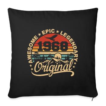 Original 1968 Cadeau Anniversaire 1968 Rétro 1968 - Housse de coussin décorative 45 x 45 cm - noir - Devant