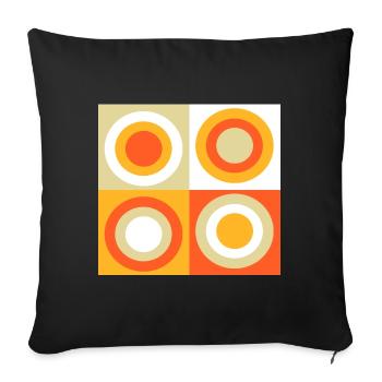 70s Pattern Retro Gift - Sofa pillowcase 17,3'' x 17,3'' (45 x 45 cm) - black - Front