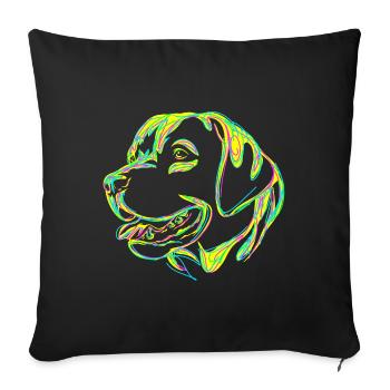 Dog colorful - Sofa pillowcase 17,3'' x 17,3'' (45 x 45 cm) - black - Front