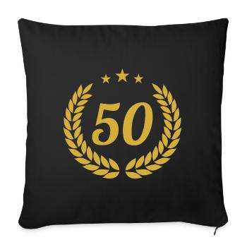 Golden Wedding 50th Anniversary - Sofa pillowcase 17,3'' x 17,3'' (45 x 45 cm) - black - Front