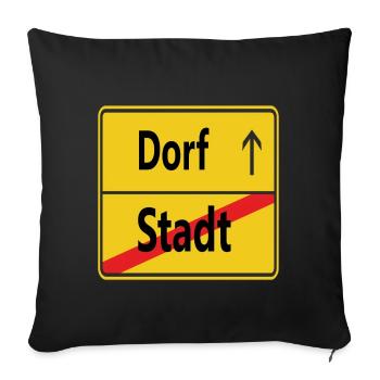 Stadt? Dorf! - Sofakissenbezug 45 x 45 cm - Schwarz - Vorne