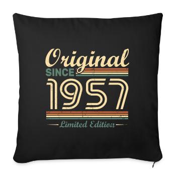 Original 1957 Vintage cadeau d'Anniversaire Rétro - Housse de coussin décorative 45 x 45 cm - noir - Devant