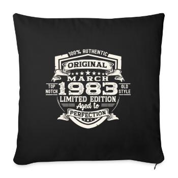 40th birthday Mann Original March Born 1983 - Sofa pillowcase 17,3'' x 17,3'' (45 x 45 cm) - black - Front