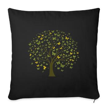Butterfly Tree Colorful Butterflies Flies - Sofa pillowcase 17,3'' x 17,3'' (45 x 45 cm) - black - Front