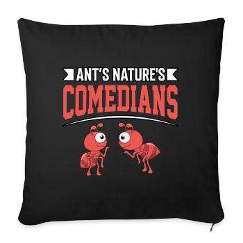 Ant's nature's comedians - Sofa pillowcase 17,3'' x 17,3'' (45 x 45 cm) - black - Front