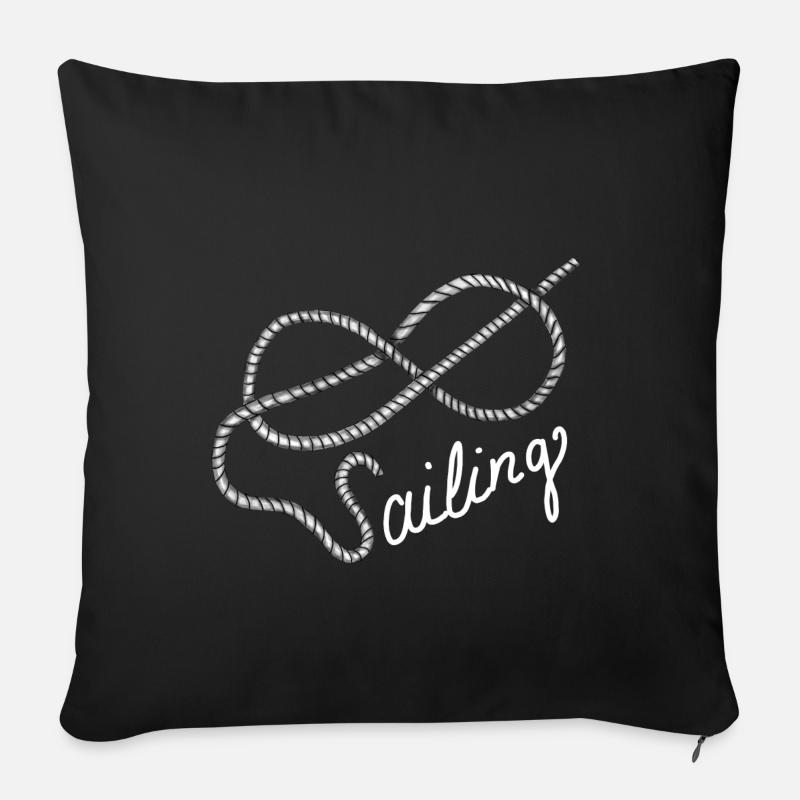 Sailing Segeln Achter Knoten mit Leine - Sofakissenbezug 45 x 45 cm - Schwarz