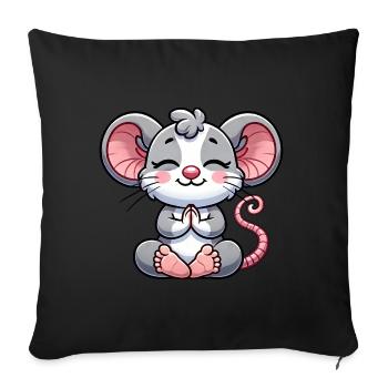 Mouse Yoga Meditation Mindfulness Meditation Meditation - Sofa pillowcase 17,3'' x 17,3'' (45 x 45 cm) - black - Front