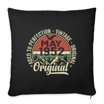 May 1952 Birthday May 1952 May 1952 - Sofa pillowcase 17,3'' x 17,3'' (45 x 45 cm) - black - Front