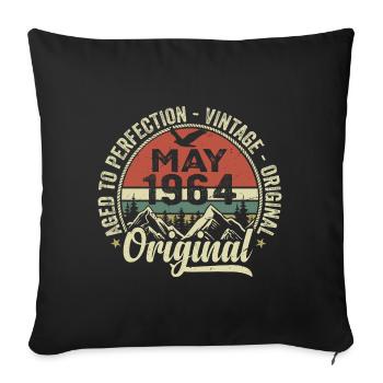 Mai 1964 anniversaire Mai 1964 May 1964 - Housse de coussin décorative 45 x 45 cm - noir - Devant
