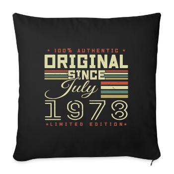 July 1978 Birthday July 1978 July 1978 - Sofa pillowcase 17,3'' x 17,3'' (45 x 45 cm) - black - Front