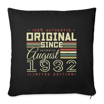 Août 1982 Retro Août 1982 Août 1982 Anniversaire - Housse de coussin décorative 45 x 45 cm - noir - Devant