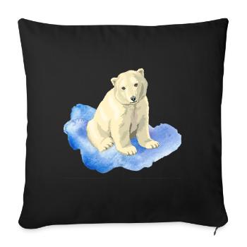ours polaire - Housse de coussin décorative 45 x 45 cm - noir - Devant