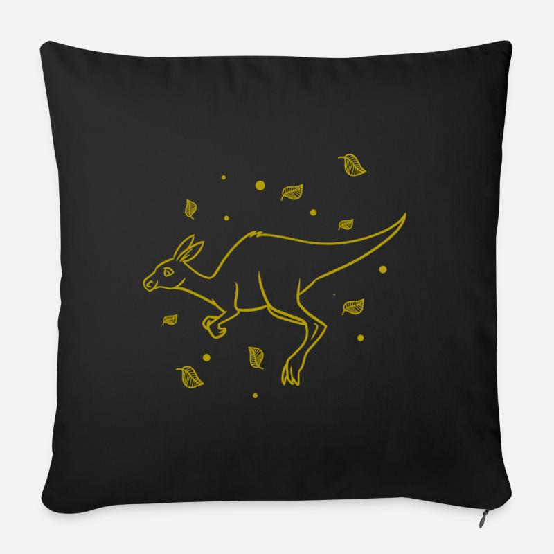 Känguru - Kangaroo - Australia - Outback - Sofakissenbezug 45 x 45 cm - Schwarz
